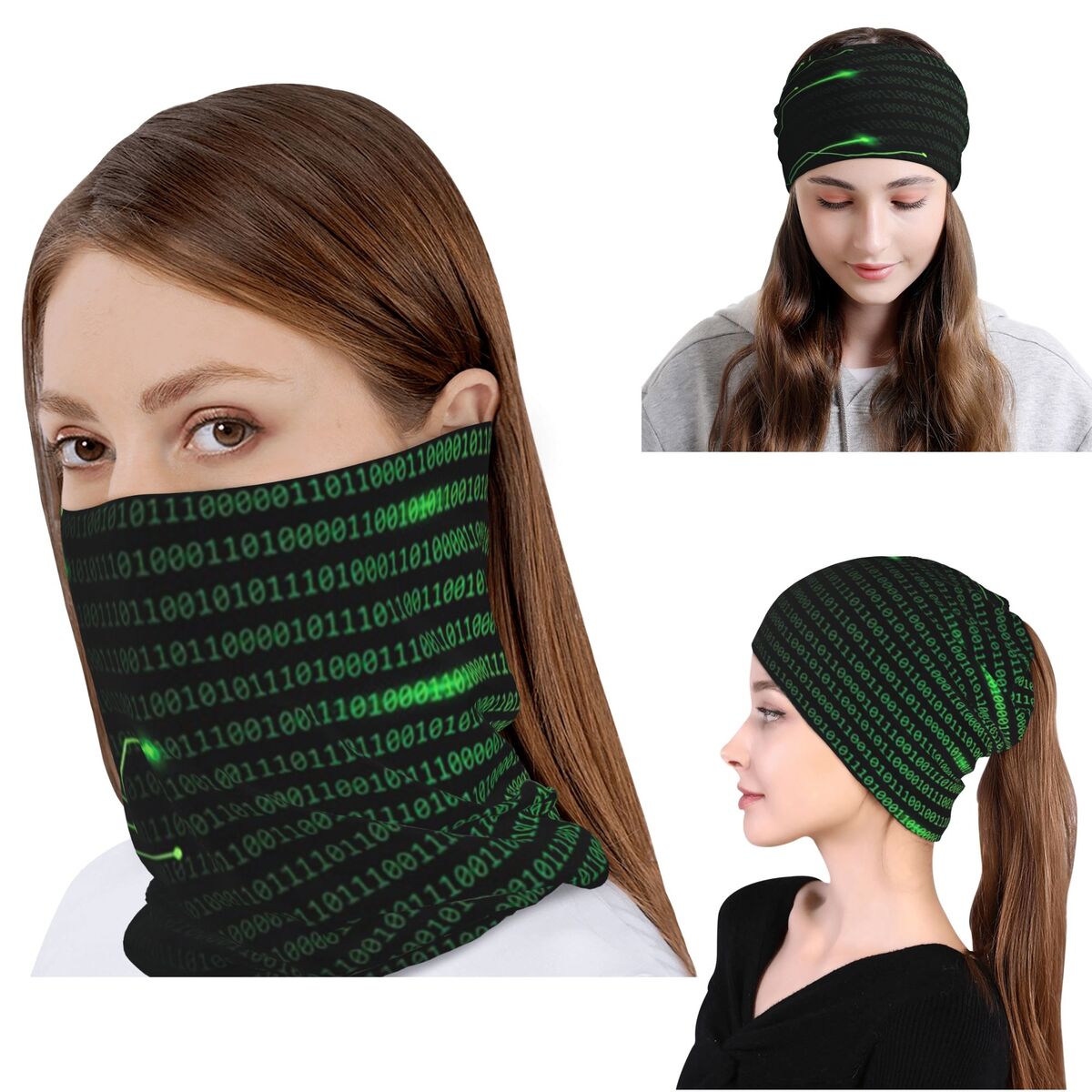 Neck Gaiter Fleece - Kod Binarny Wewnątrz Koc Narzuta Lekka