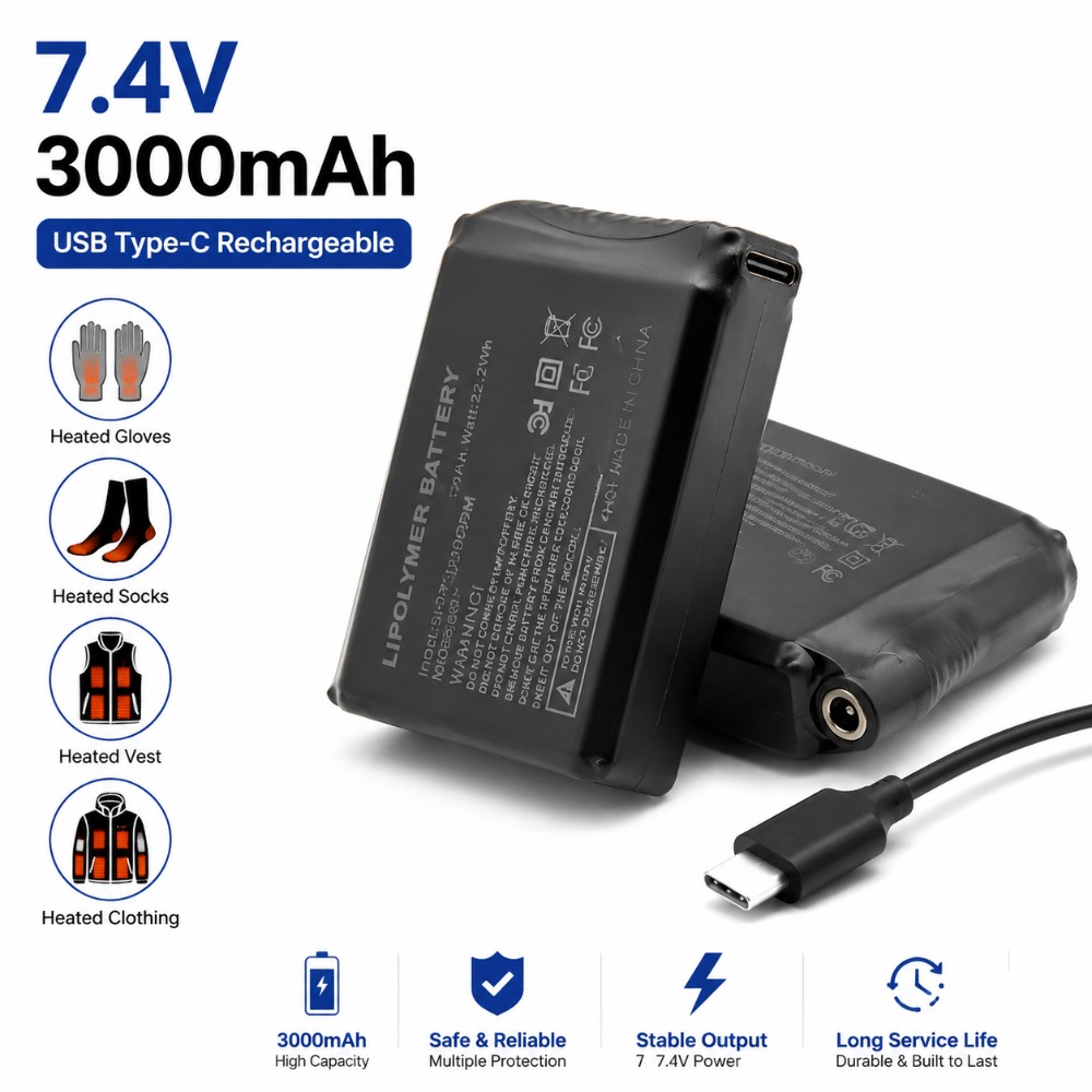 Heated Vest Battery - Akumulator litowy 7.4V 3000mAh do rękawic
