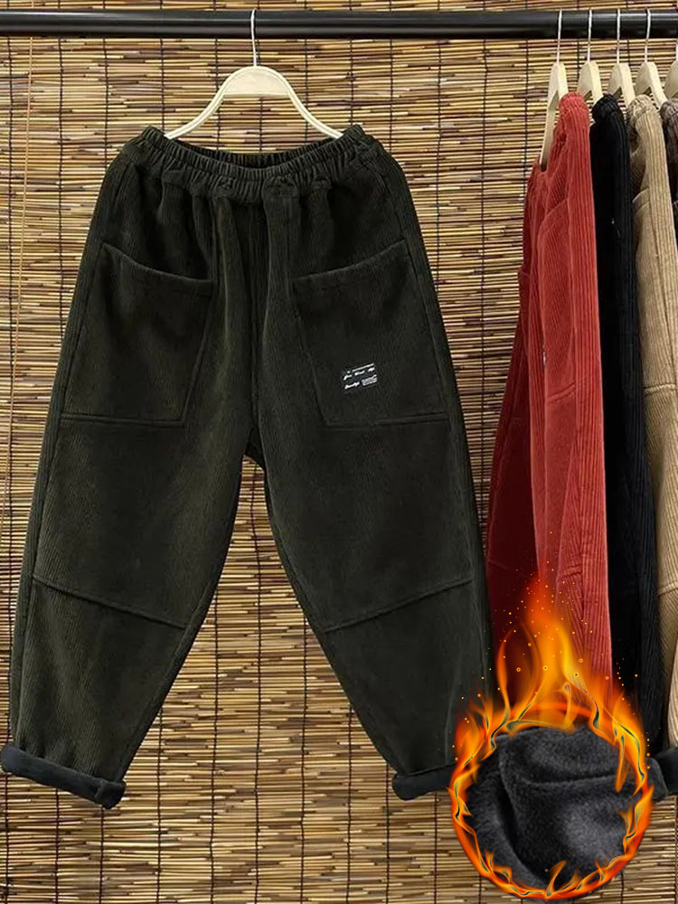 Casualowe Plus aksamitne damsk – Corduroy Pant Warm recenzja i cena